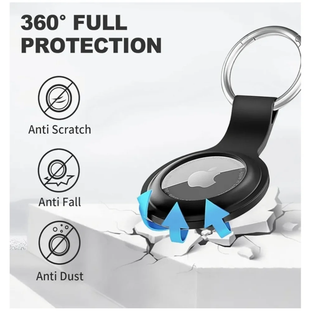 BLACK Keychain Air Tag Holder